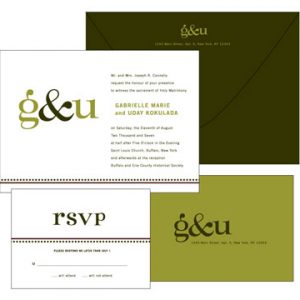 Modern Initials Letterpress Wedding Invitation by French Press
