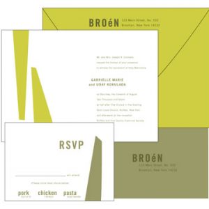 Modern Pillars Letterpress Wedding Invitation by French Press