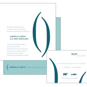 Modern Pillars Letterpress Wedding Invitation by French Press