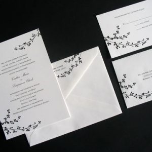 Elegant Floral Wedding Letterpress Invitation by French Press