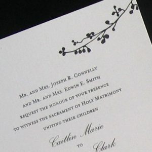 Elegant Floral Wedding Letterpress Invitation by French Press