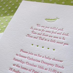 Baby Shower Letterpress Invitation by French Press