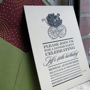 Elegant Letterpress Birthday Invitation