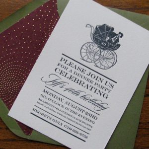 Elegant Letterpress Birthday Invitation