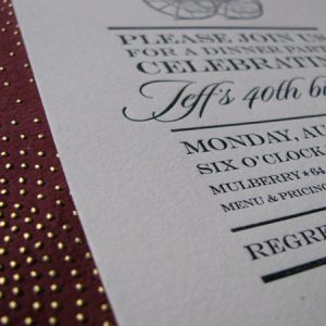Elegant Letterpress Birthday Invitation