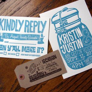 Elegant Wedding Letterpress Invitation by French Press