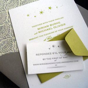 Elegant Wedding Letterpress Invitation by French Press