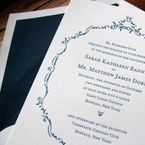 Elegant Wedding Letterpress Invitation by French Press